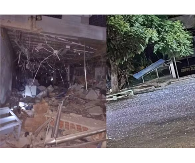 VÍDEO: Criminosos invadem e explodem agência bancária em Camanducaia, MG