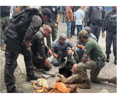 Vídeo: PM descobre túnel em escola pública que poderia ser usado em assalto a transportadora de valores na Zona Leste de SP
