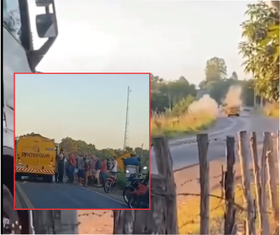 Explosão ao vivo: Carro-forte é alvo de criminosos em assalto no Maranhão