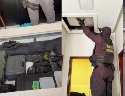 Quadrilha que realizava assaltos a bancos escondia armas e munições em churrascaria