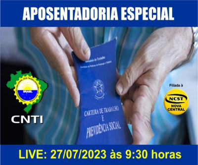 Não perca! Live Aposentadoria Especial 
