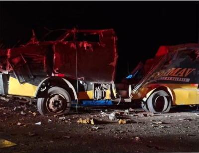 Criminosos explodem carro-forte em Bacabal, no MA; veículo ficou partido ao meio