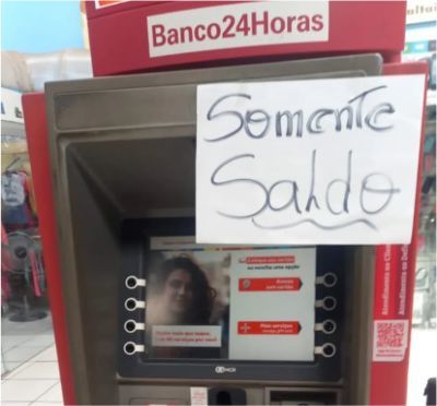 Caixas eletrônicos 24 horas estão indisponíveis para saque em pontos de BH e interior de MG