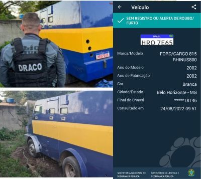 Carro-forte utilizado pela milícia pertence a Transportadora de Valores 