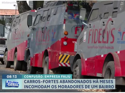 BH- Empresa de transporte de valores vai à falência e abandona carros-fortes em bairro residencial
