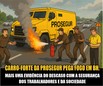 Carro-forte da Prosegur pega fogo em Belo Horizonte 