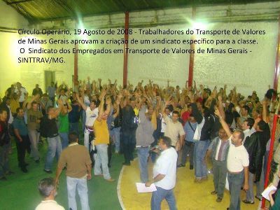 Criação do SINTTRAV/MG em 19 de agosto de 2008