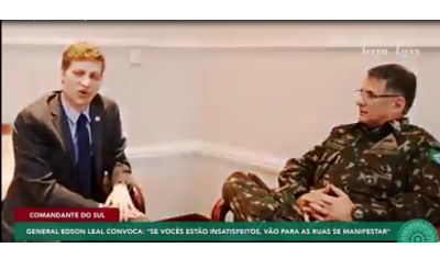 General do Exército convoca população Brasileira insatisfeita para ir as ruas manifestar